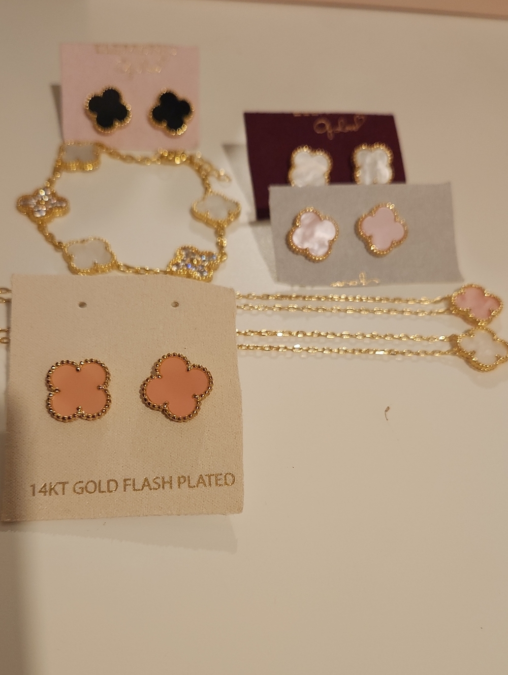 7pc Bundle Plated Clover Jewelry